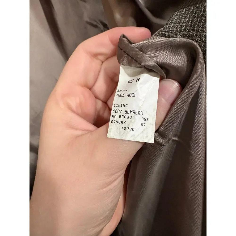 Lands End vintage 100% wool sport coat men's 46R made in‎ USA blazer suit coat